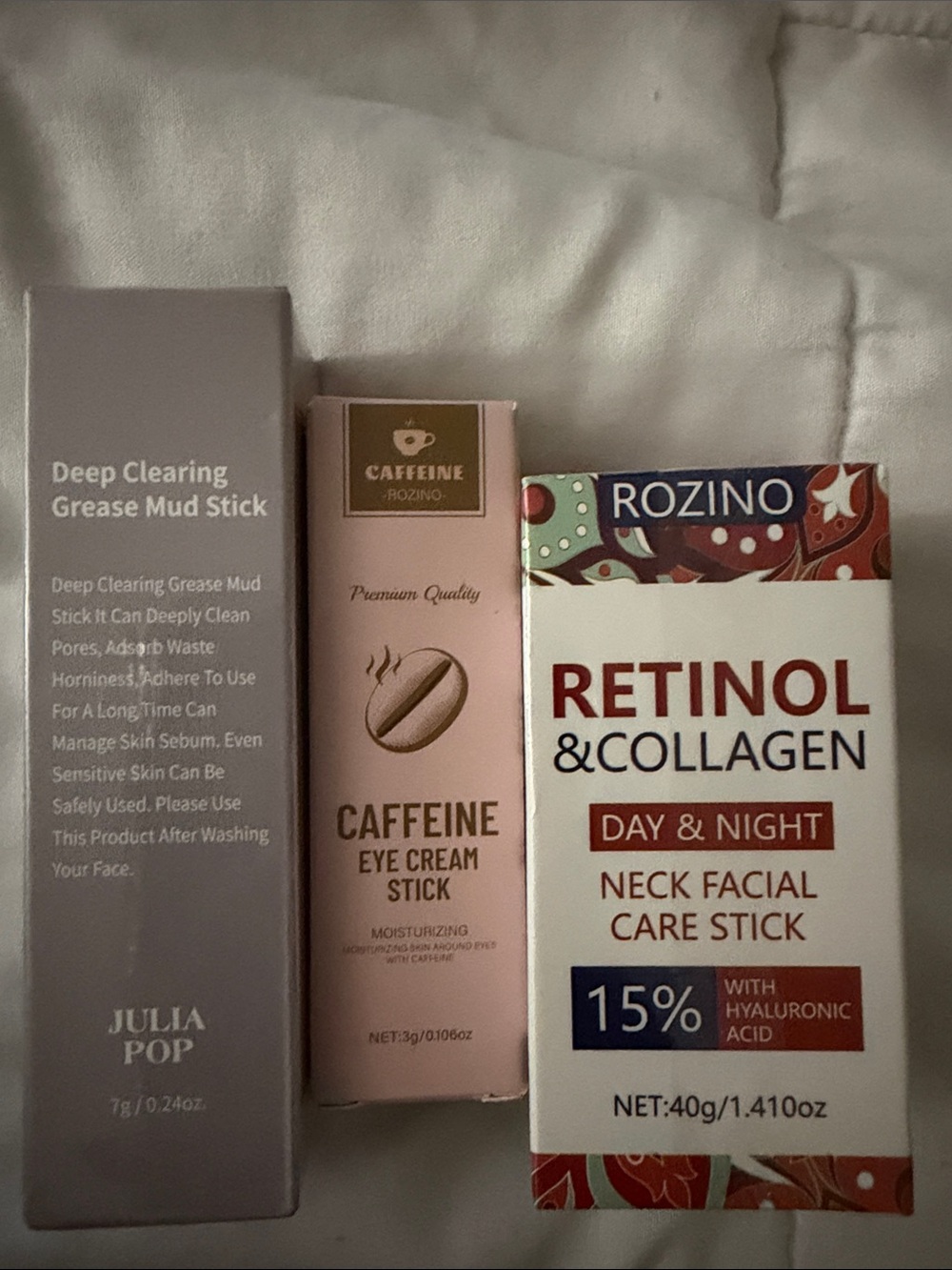 Bundle Rozino Retinol & Collagen Day & Night Neck Facial Care Stick - White